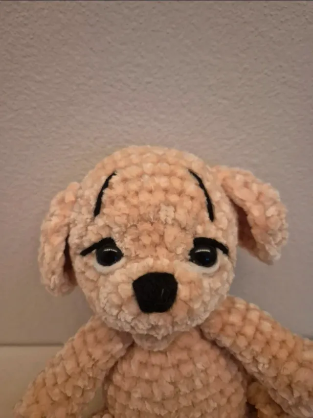 Cagnolino peluche ciniglia fatto a mano uncinetto