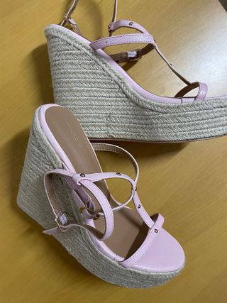 Sandalias Rosas Cuña
