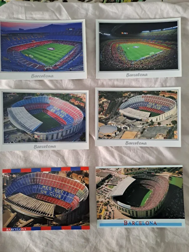 Lote 28 Postales Estadio Camp Nou Barcelona campo