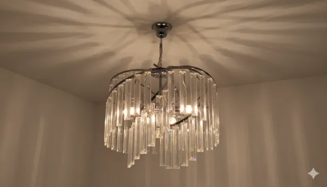 Lámpara de techo cristal y metal chandelier