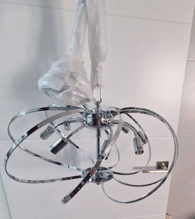 Lámpara de techo cristal y metal chandelier