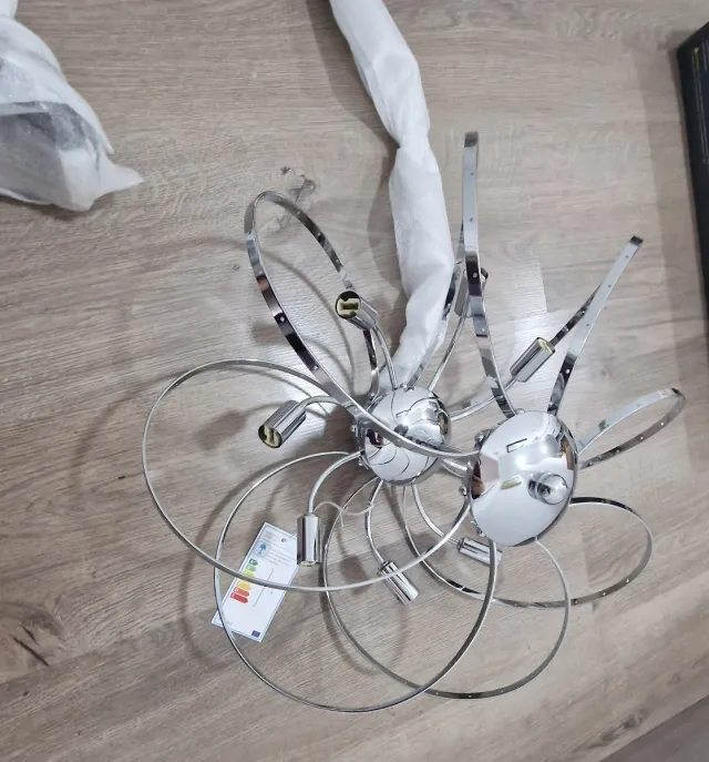 Lámpara de techo cristal y metal chandelier