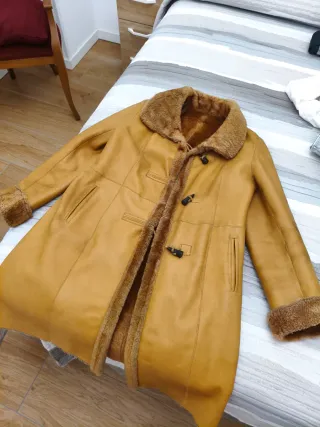 Abrigo Piel Ovino Doble Faz Vintage