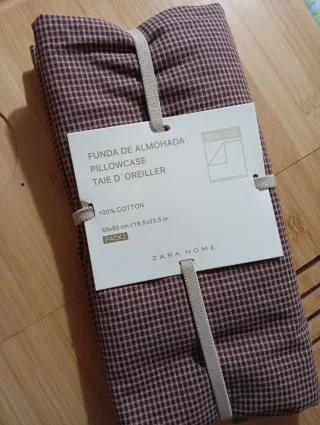 Pack 2 Fundas Almohada Algodón Zara Home