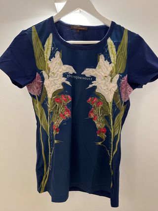 Camiseta Adolfo Dominguez Estampado Floral Talla S