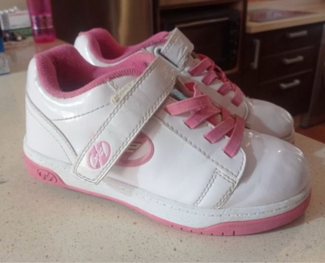 Zapatillas Heelys skate blancas y rosas,nro 34