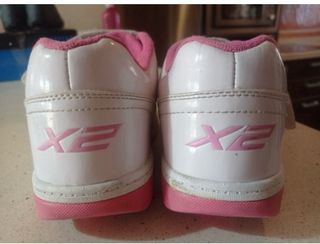 Zapatillas Heelys skate blancas y rosas,nro 34