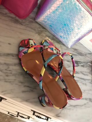 Sandalias tacón multicolor