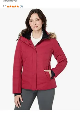 Chaqueta de esquí roja con capucha 