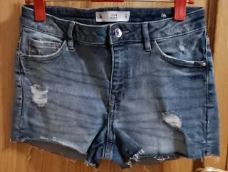 Shorts vaqueros desgastados mujer