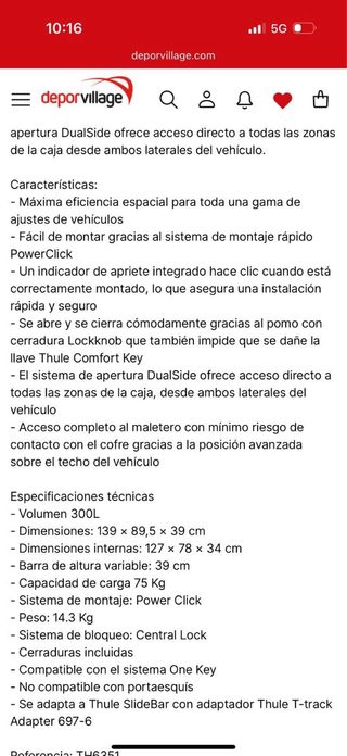Cofre Thule, Forcé XT S negro