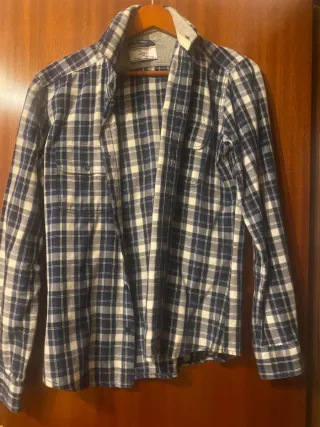 Camisa Scalpers cuadros azul y blanco