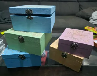 Cajas de madera decoradas pintadas