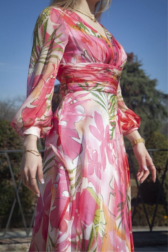Vestido largo estampado floral