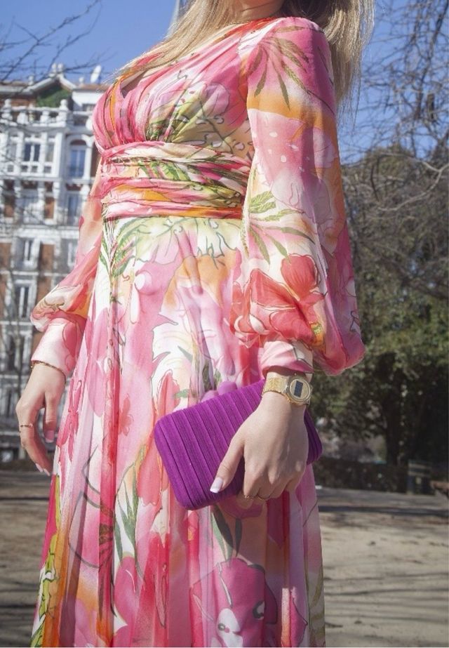 Vestido largo estampado floral