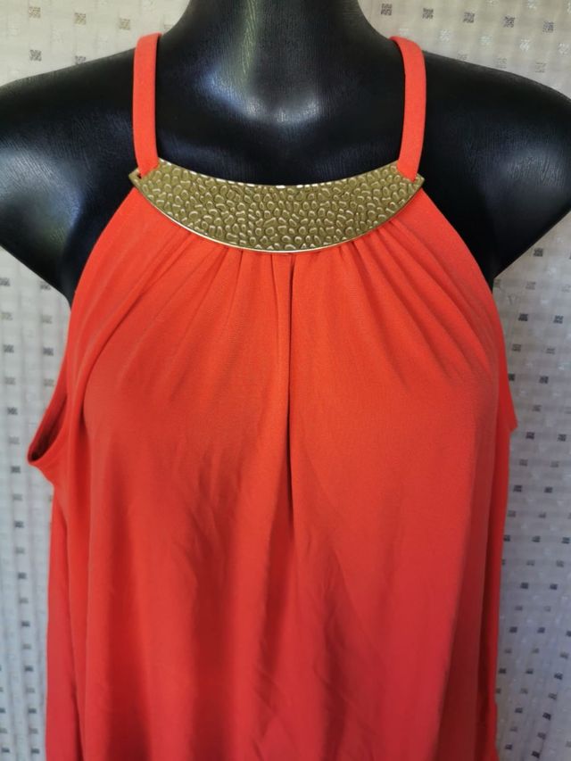Top Michael Kors Naranja con Detalle Dorado