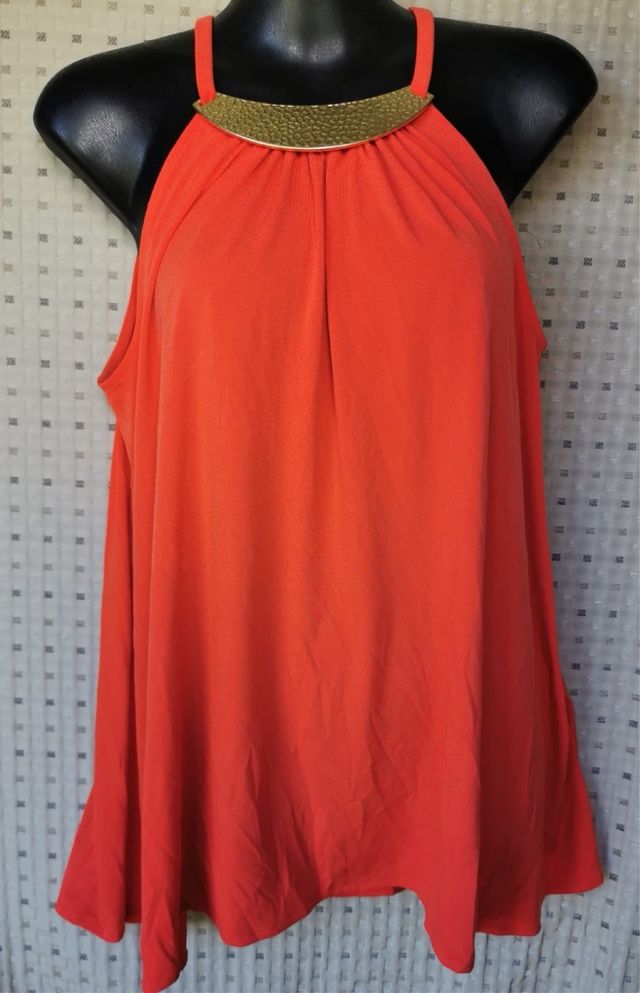 Top Michael Kors Naranja con Detalle Dorado