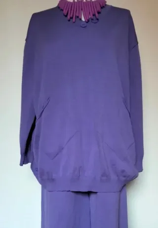 Conjunto pantalón punto malva oversize
