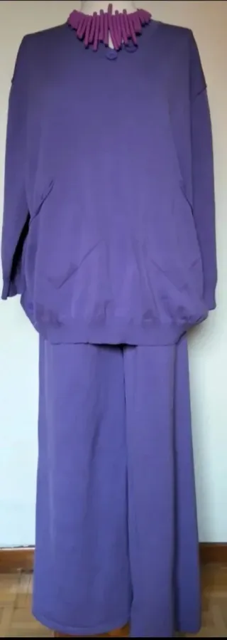 Conjunto pantalón punto malva oversize