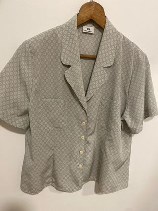 Camisa El Corte Inglés Gris Estampada Manga Corta