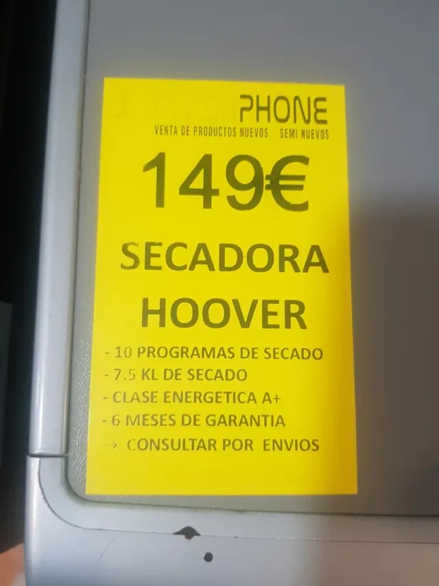 Secadora Hoover Nextra 7.5kg