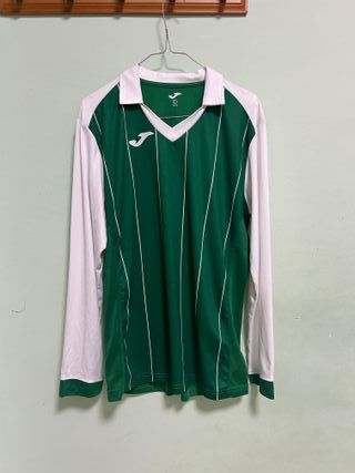 Camiseta Joma Manga Larga Verde y Blanca Talla L