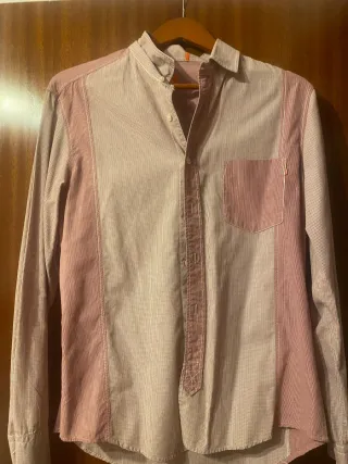 Camisa Hugo Boss Hombre Rosa y Blanca