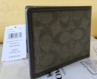 Cartera Coach Slim Bifold Verde