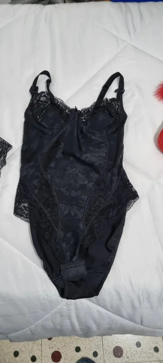 Body Intimo Nero Pizzo Floreale