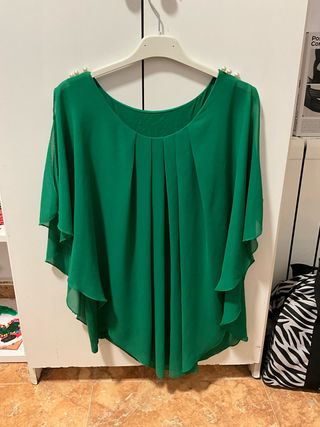 Camisa verde arreglada talla única