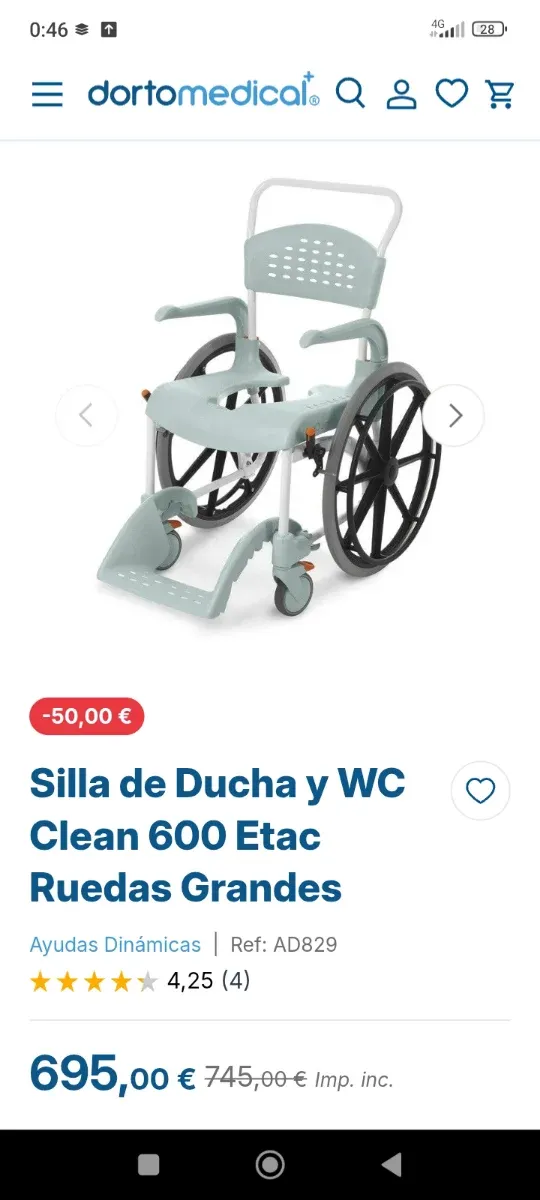 Silla de ruedas Clean Etac