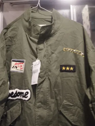 Cazadora verde con parches mujer talla S