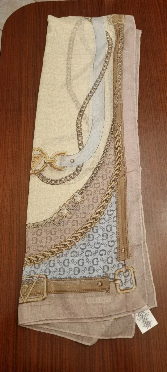 Sciarpa foulard Guess elegante beige e oro