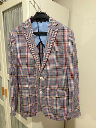 Chaqueta / Blazer Cuadros Azul y Rojo