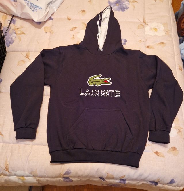 Sudadera Lacoste Negra y Gris con Capucha