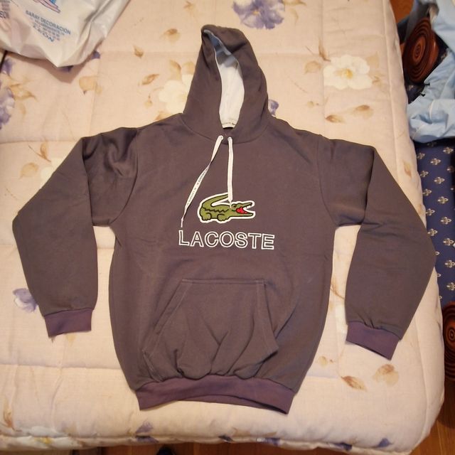 Sudadera Lacoste Negra y Gris con Capucha