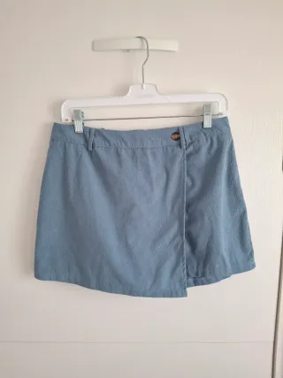 Falda-pantalon de pana azul cielo