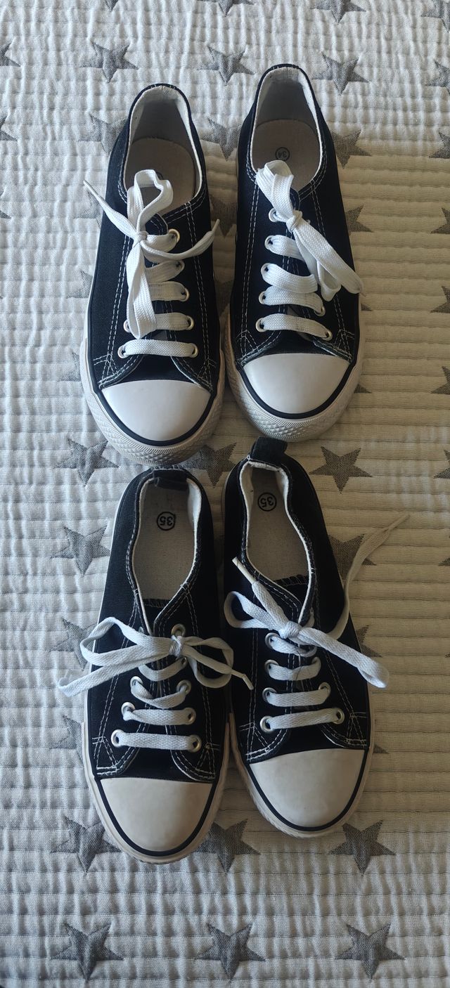 Lote 2 zapatillas lona negras