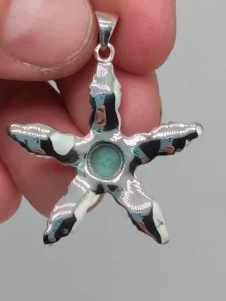 Colgante Estrella de Mar Plata 925 y Larimar