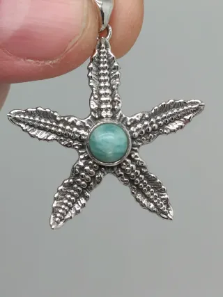 Colgante Estrella de Mar Plata 925 y Larimar