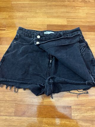 Falda pantalón Zara efecto lavado T.38
