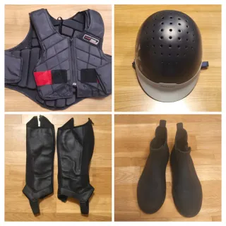 Pack Hípica: Chaleco, Casco, Botas y Polainas
