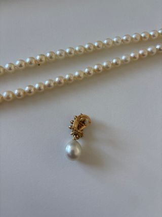 Conjunto Oro 18k Perlas, Esmeraldas y Diamantes