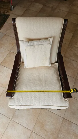 Coppia di poltrone vintage tessuto e legno