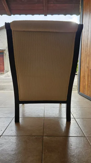 Coppia di poltrone vintage tessuto e legno