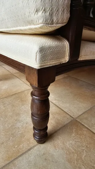 Coppia di poltrone vintage tessuto e legno