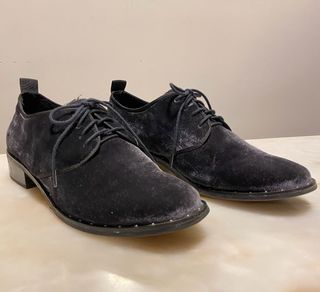 Zapatos Terciopelo Gris Mujer