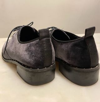 Zapatos Terciopelo Gris Mujer