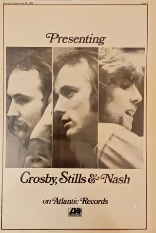 Anuncio Crosby, Stills & Nash 28/06/69
