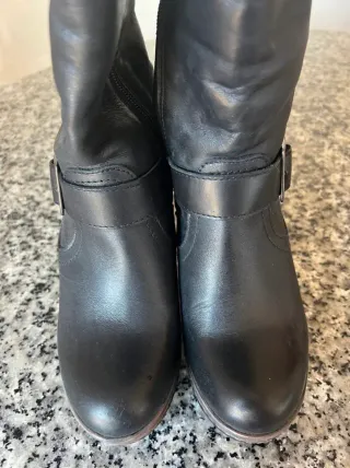 Botas altas de piel hasta la rodilla con tacón